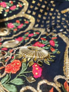 Royal Blue Heavy ✨Embroidery Mirror Work Kurti🤩