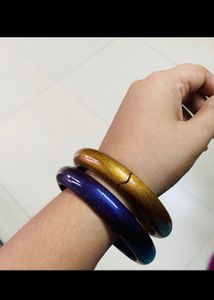 Purple Golden Bangle/Kada Set