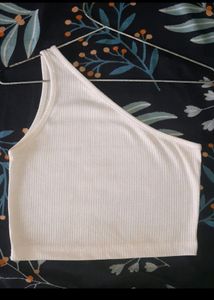 Sassy White One Shoulder Crop Top