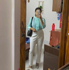 Formal Blue Top For Office And College Wear