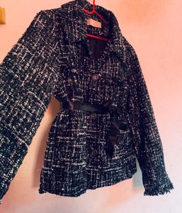 Tweed Style Black Blazer