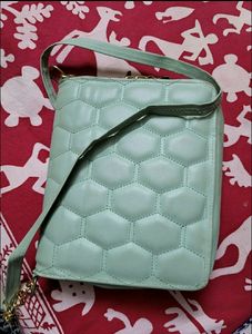 Mint Quilted Crossbody Bag