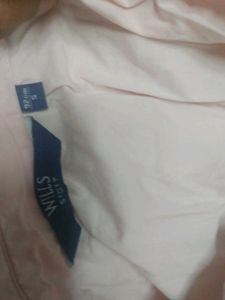 Pink Ruffle Front Button-Down Top