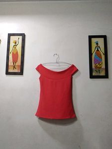 Red Off-Shoulder Top