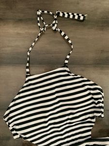 Striped Halter Bikini Set