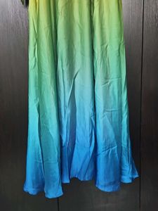Rainbow Ombre Maxi Satin Dress