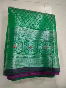 Vibrant Purple Green Saree