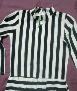 Striped Peplum Party Dress