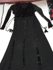 Elegant Black Velvet Dress