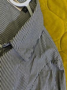 Stretchy Striped Button-Down Shirt Bust 34-36