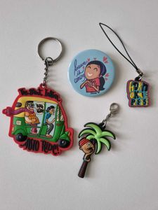 Chumbak Keychains & Pin Set