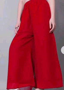 Ankle length flared palazzos with elasticated wais