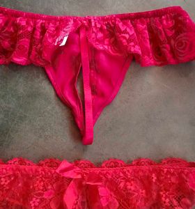 Sexy Hot Red Lingerie 3 Set