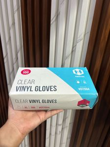Clear Vinyl Gloves - XL, 100 Count