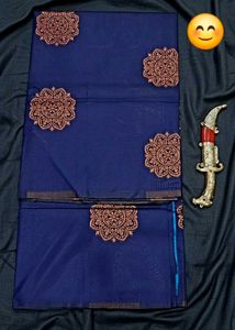 Elegant Navy Blue Banarasi Silk Saree
