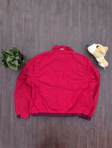 Red Zip-Up Casual Jacket