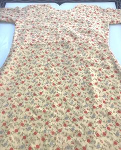 Floral Kurthi Cream Colour