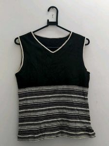 Black &amp; White Striped Tank Top