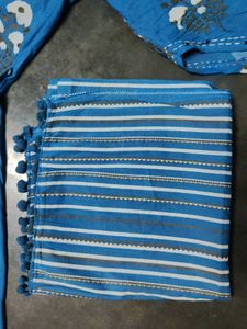 blue anarkali kurti with dupatta set