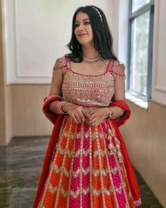 ❤️✨️🧡Multicolour Lehga For Wedding 🧡✨️❤️