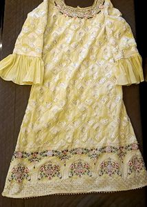 Elegant Yellow Embroidered Kurta