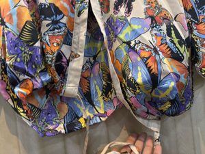Butterfly Print Button-Down Shirt