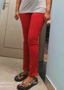 High Waist Red Skinny Thicker Jegging