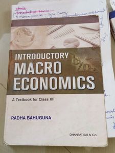 combo of economics class 12 th books indian economic development and intriduction to macroeconomics by radha bahuguna+ free handwritten synopsis