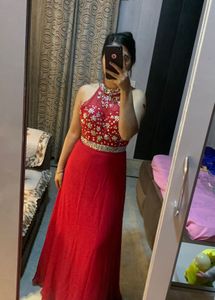 Red Embellished Halter Gown❤️🎀☎️