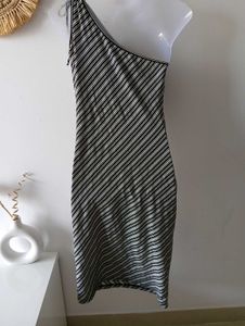 Pinteresty Striped One Shoulder Dress From Europe