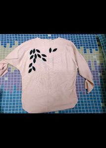 Navy Blue Embellished Pullover Sweater