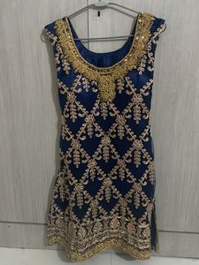 Elegant Blue & Gold Kurta Set