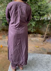 Elegant Purple Embroidered Kurta Set