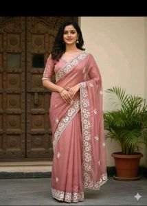 Elegant Embroidered Saree with Blouse
