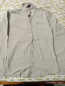Soft Cotton Xxl Khaki Casual Shirt