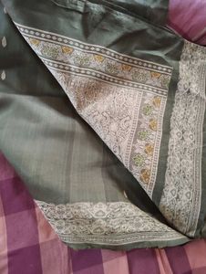 Olive Green Saree