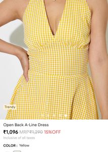 Yellow Gingham Halter Dress