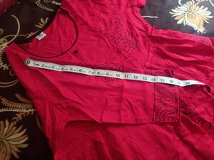 Red Floral Kurta