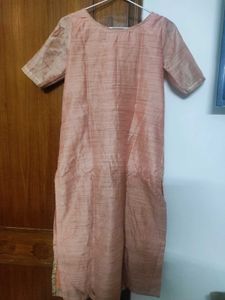 Peach Colored silk Kurta