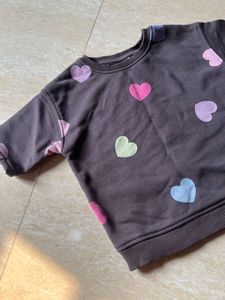Zara Heart Print Sweatshirt