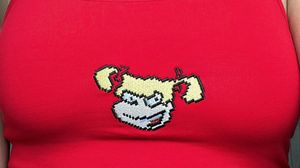 Red cartoon cami top