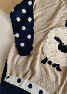 Woolen Top Cream &amp; Blue Colour