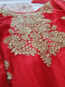 Red Embroidered Kurta