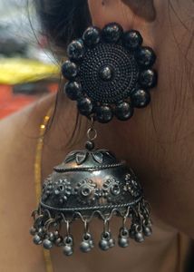 Oxidized Jhumka Earrings