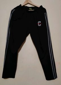 Black Track Pants with Stripes