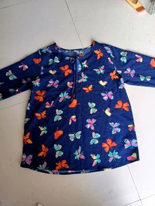 Blue Floral Print Top