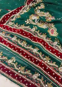 Full Zari Work Bride Saree Hand Made Without Damag