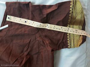 Brand new Brown Saree Blouse with jari border