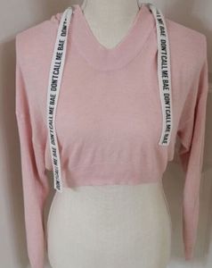 H&amp;M Baby Pink Crop Hoodie