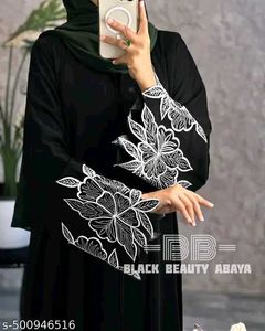 Cutwork Embroidery With Combination Colour Abaya